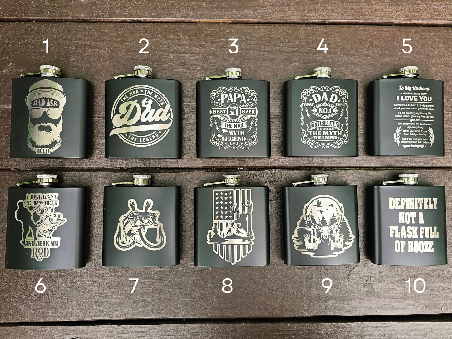 Laser-Engraved Personalized Flask