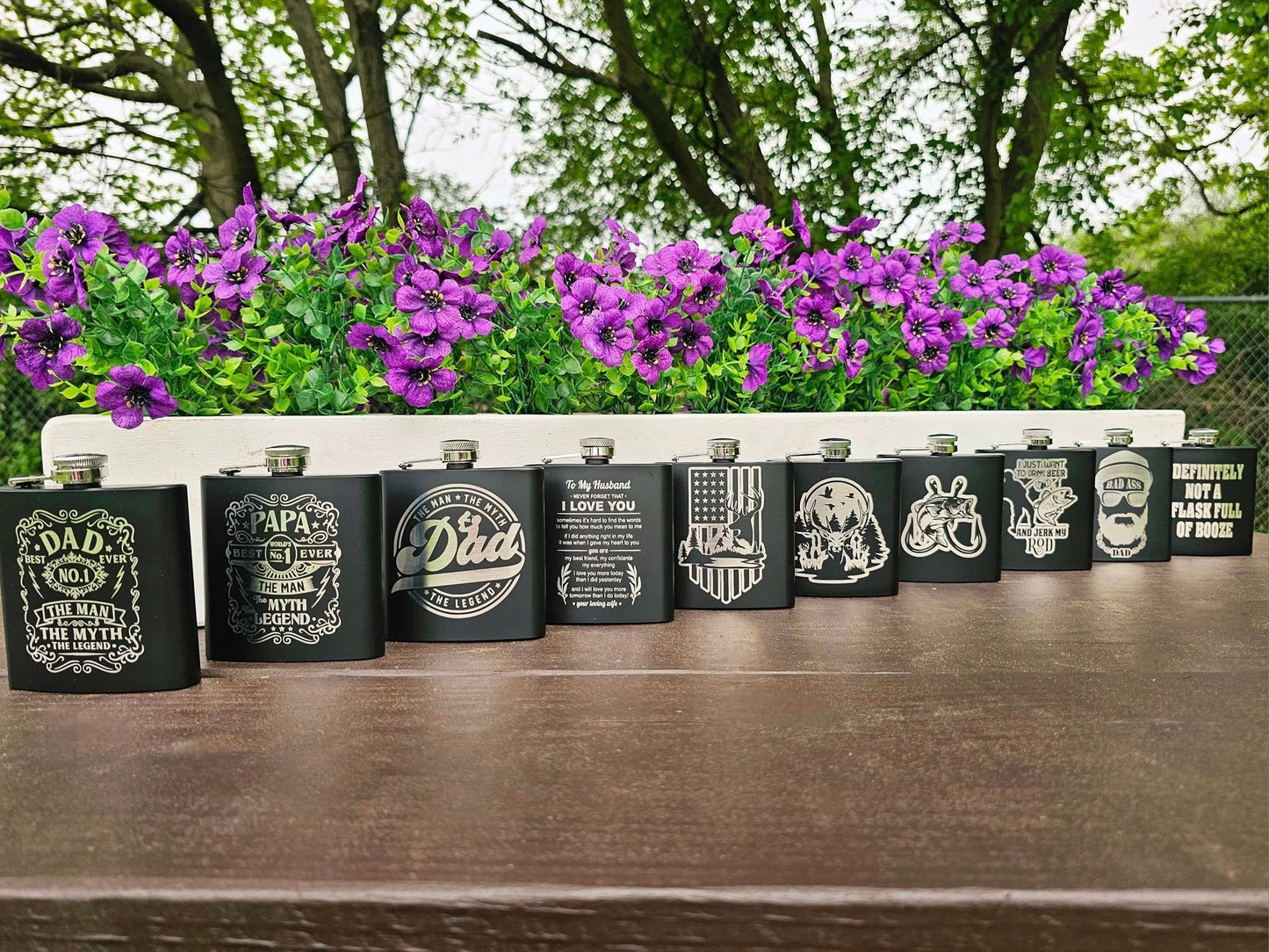 Laser-Engraved Personalized Flask