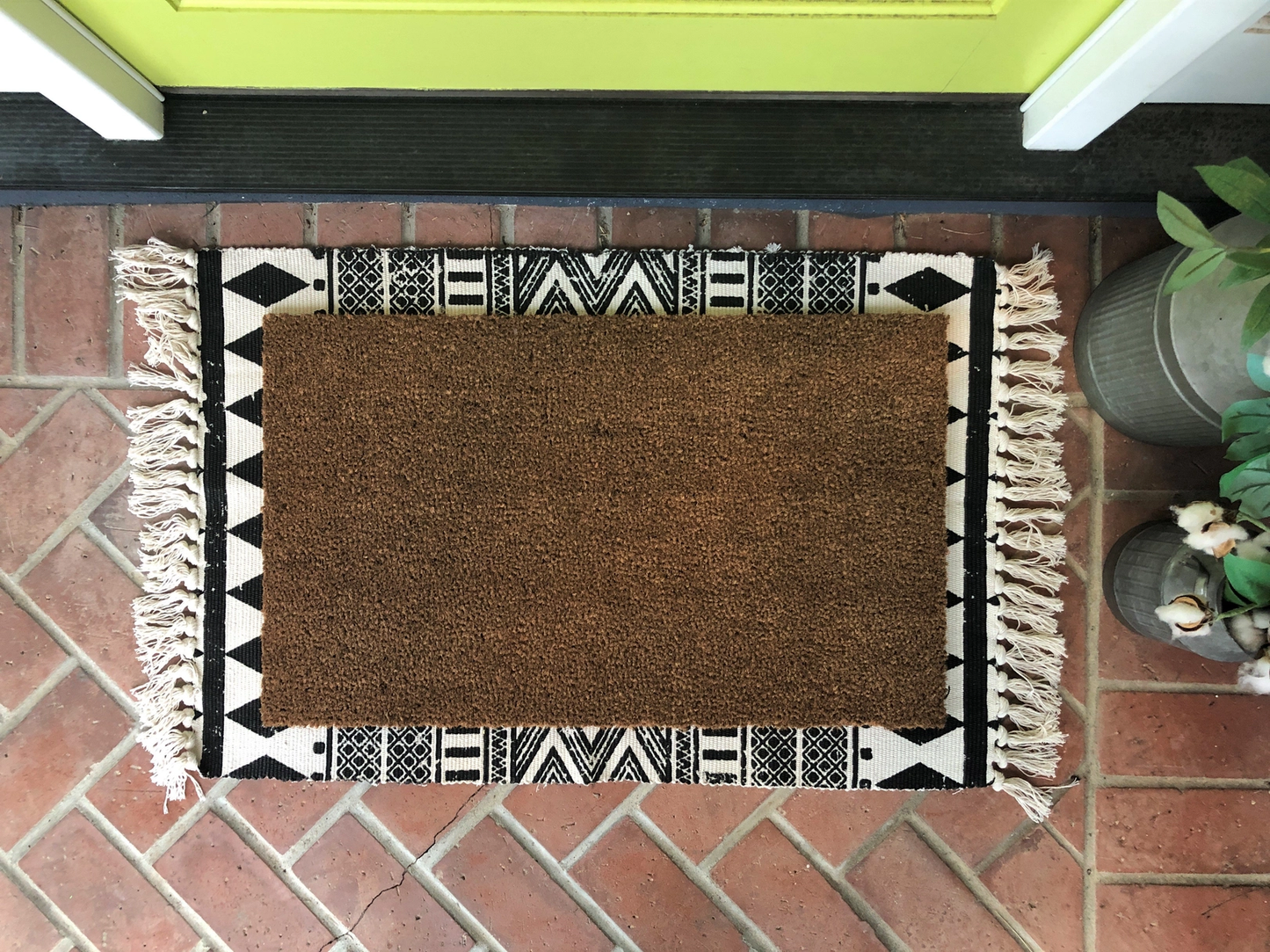 Black Aztec - Layered Entry Rug - 3