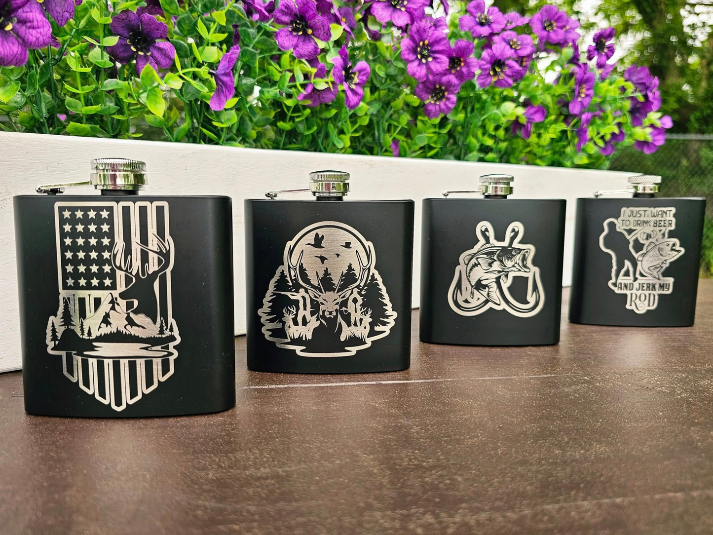 Laser-Engraved Personalized Flask