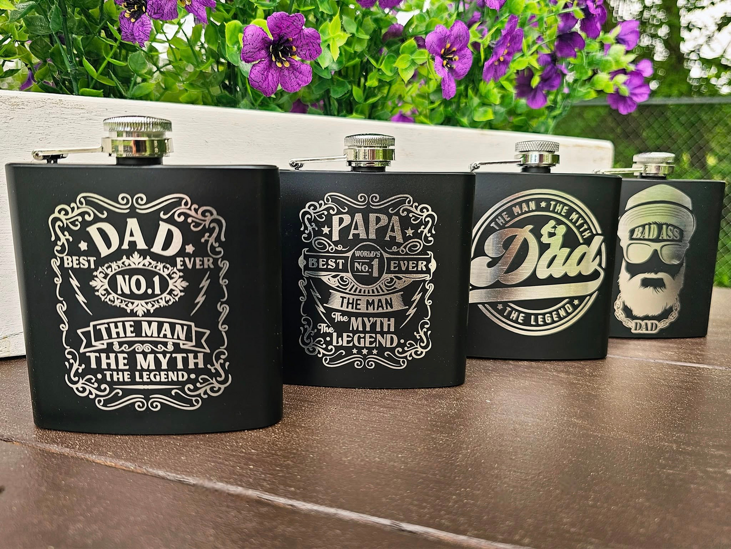 Laser-Engraved Personalized Flask
