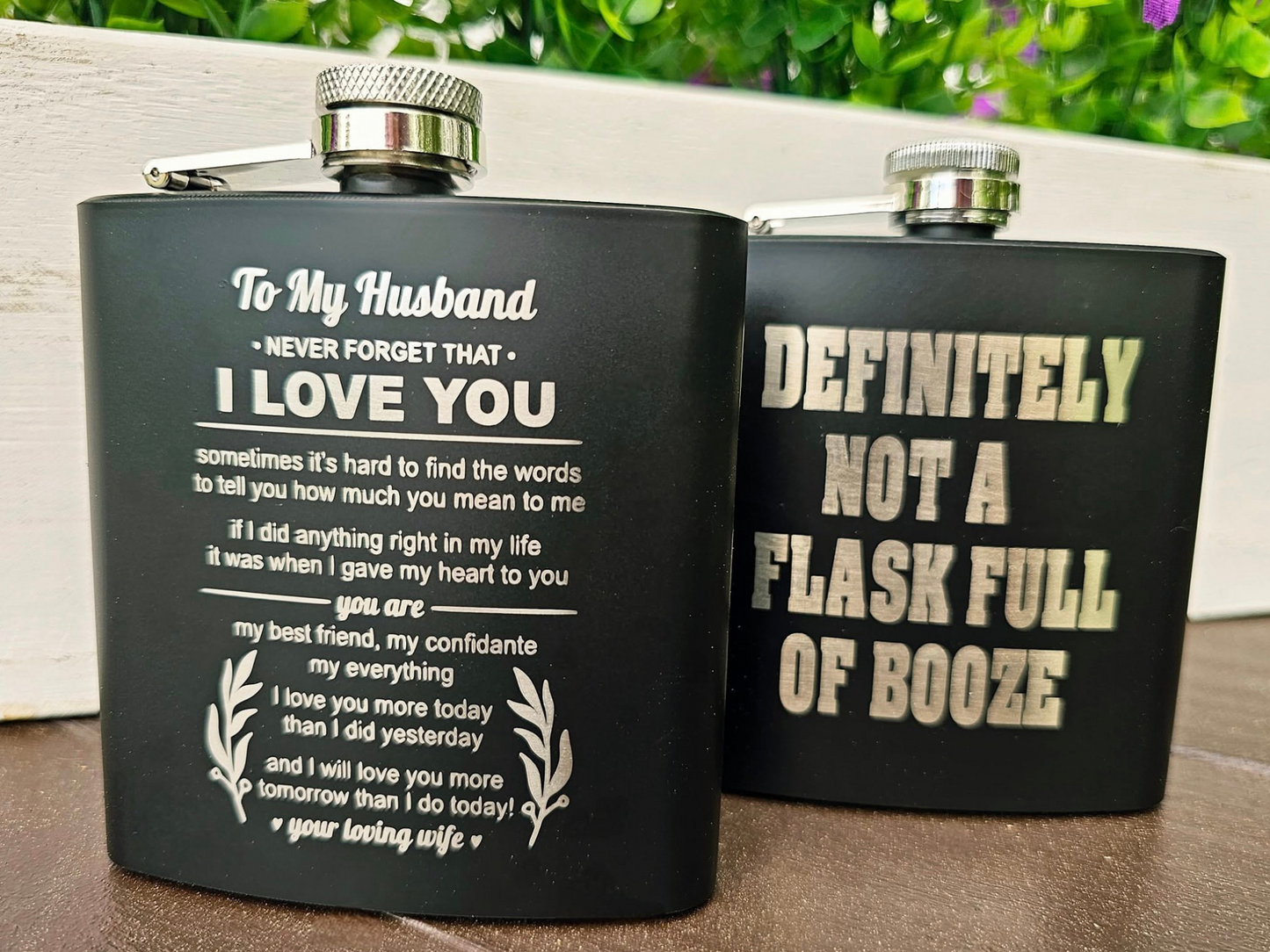 Laser-Engraved Personalized Flask