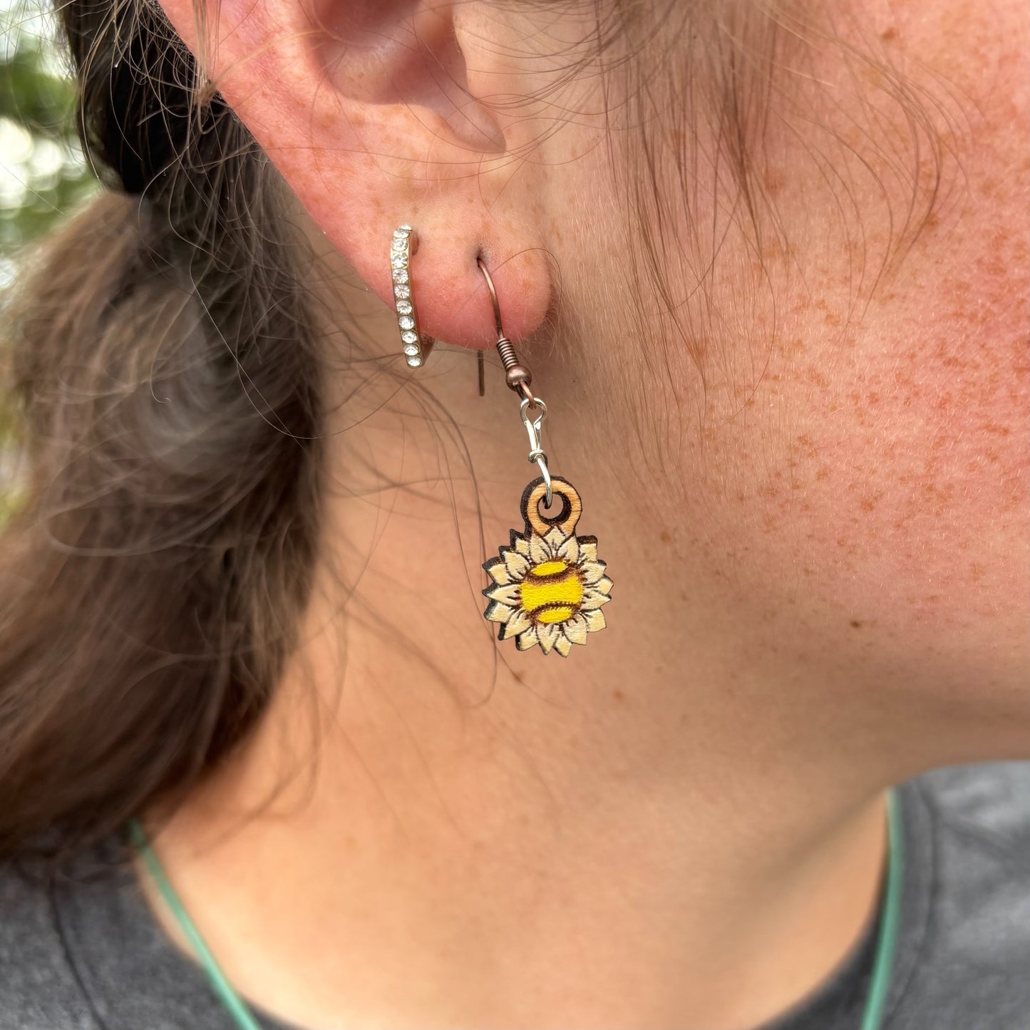 Handmade Wood Dangle Earrings