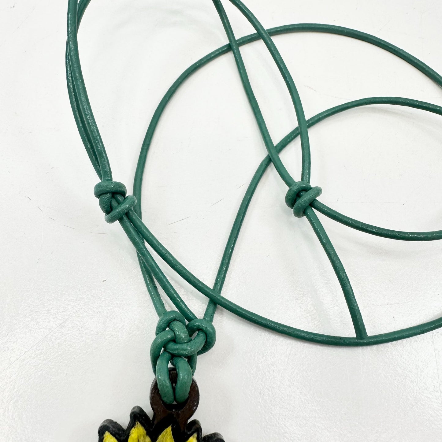 Handmade Walnut Sunflower Pendant with Leather Strap