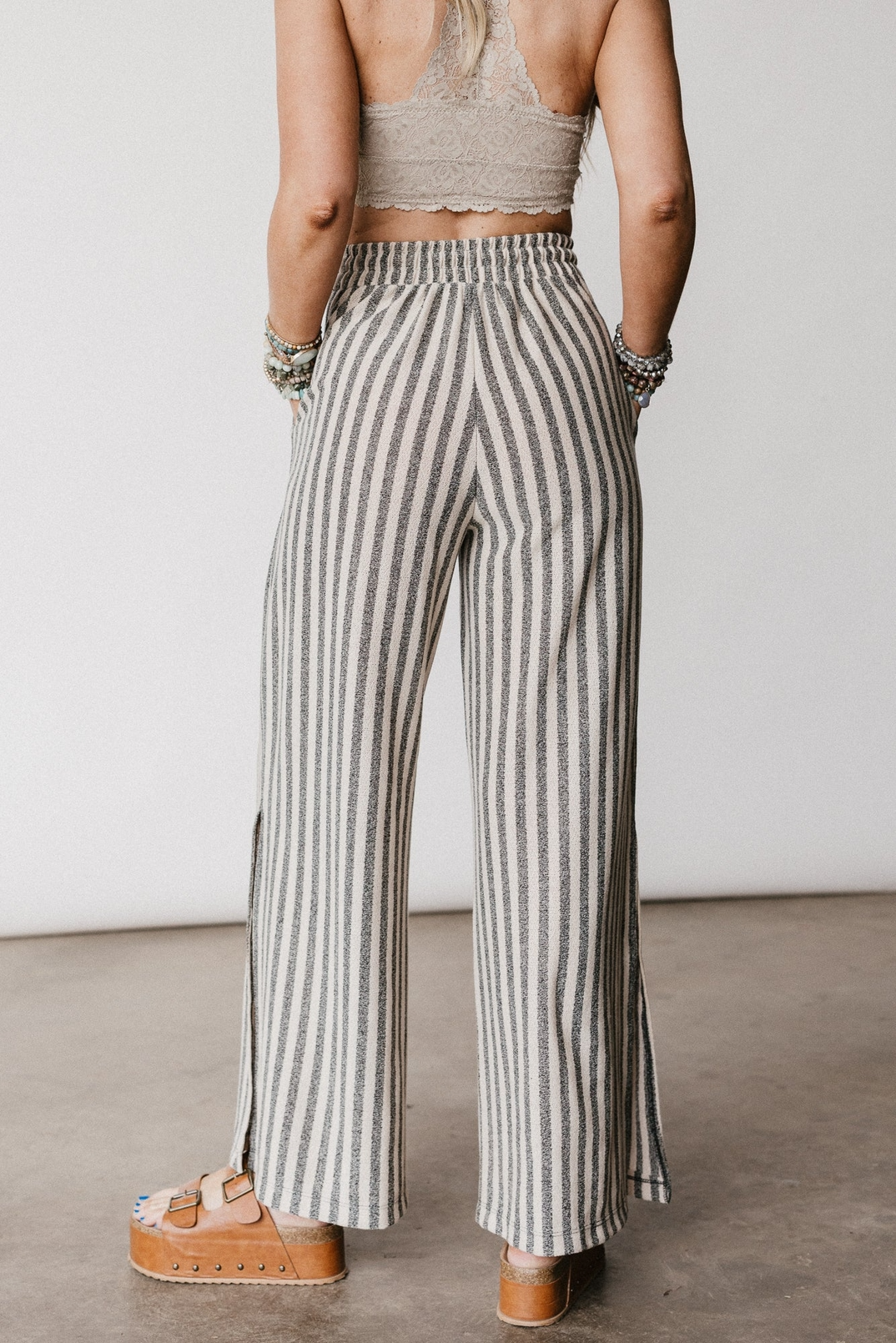 Ibiza Breeze Drawstring Pants (Taupe Black) - Preorder