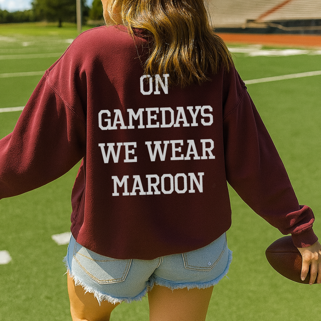 On Game Days We Wear Bows Sweatshirt (Any School/Mascot)
