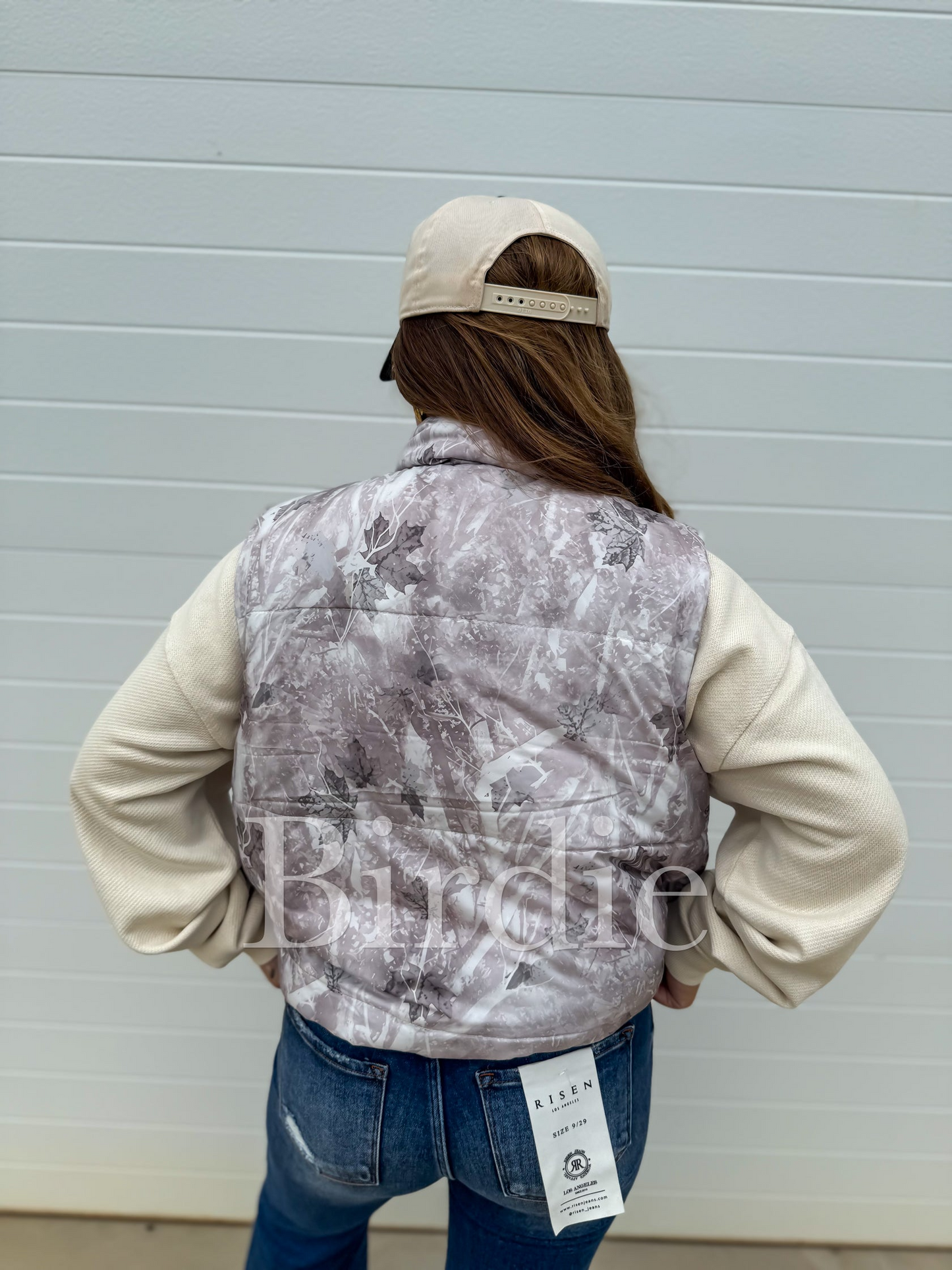 Light Gray Camo Puffer Vest - Birdie (Pre-Order)