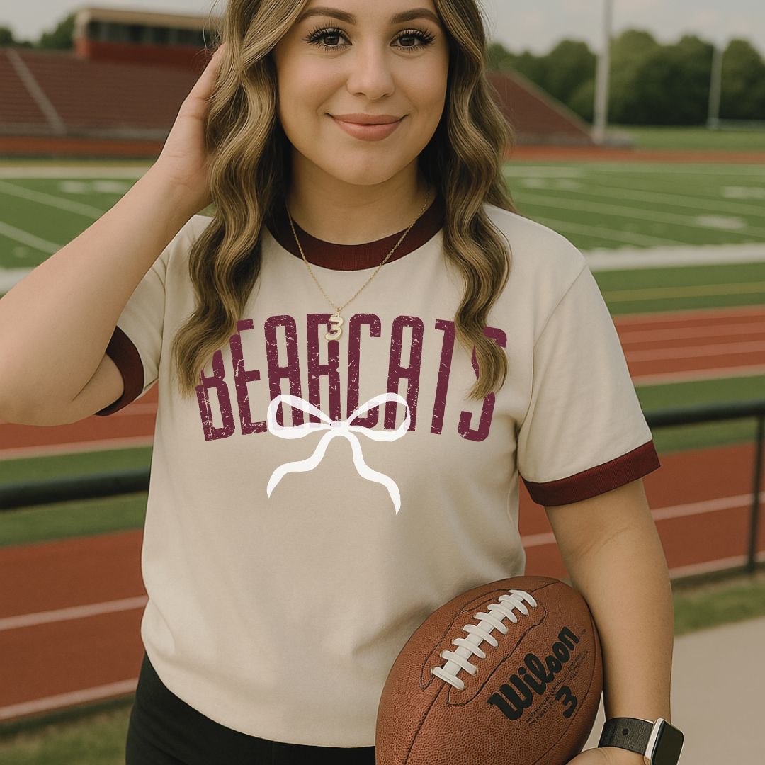 Maroon Ringer Spirit Tee (Custom Design)