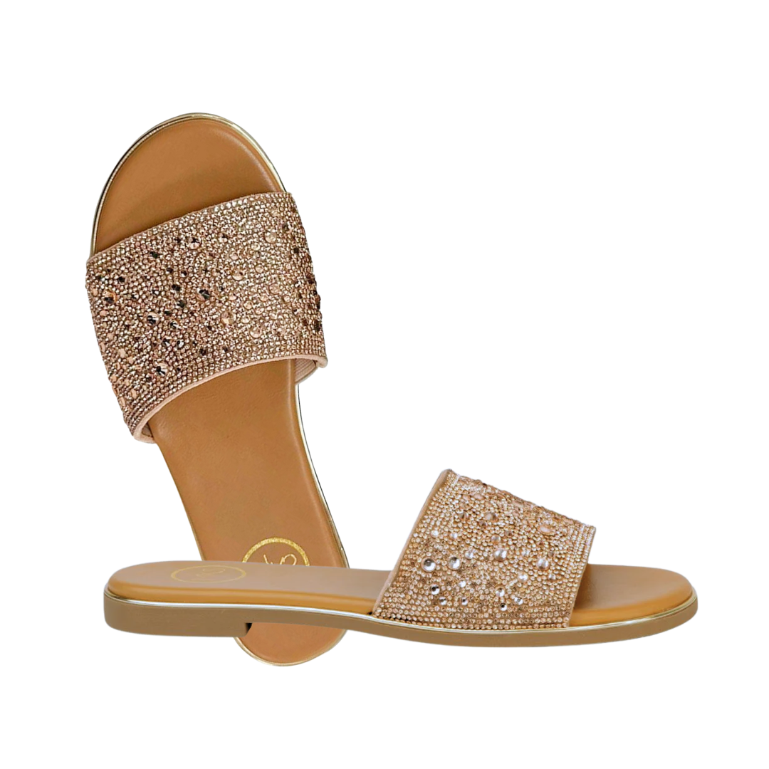 Rose Gold Dust Slide Sandals