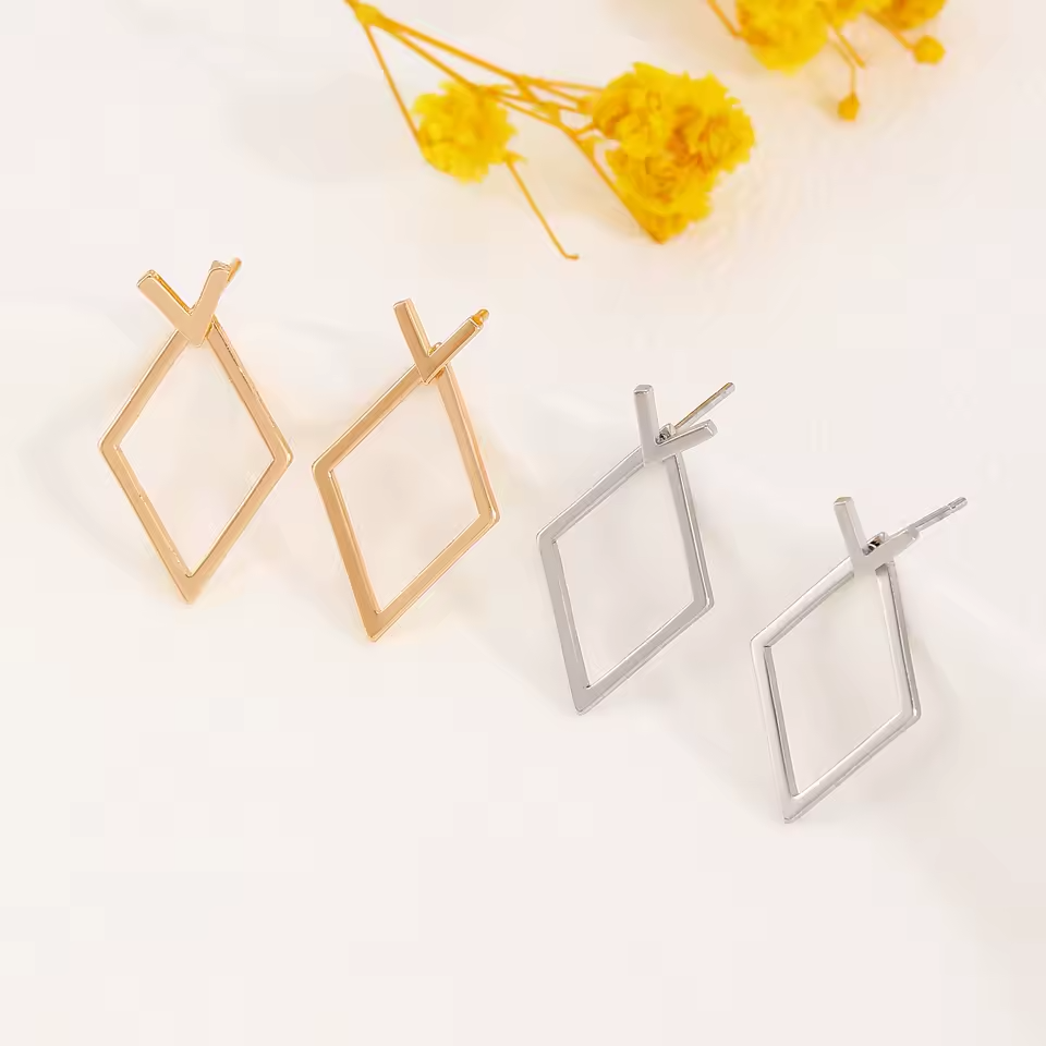 Geo Glam Stud Earrings (Gold/Silver)