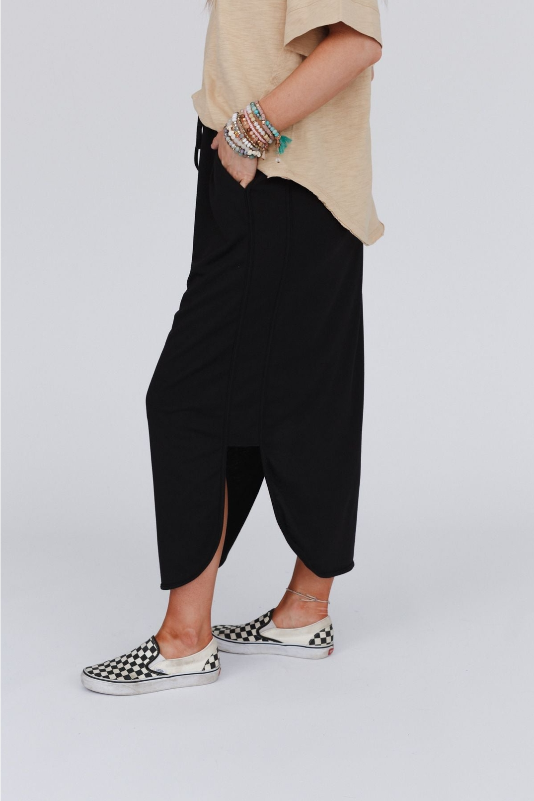 So Comfy Drawstring Maxi Skirt (Black) - Preorder