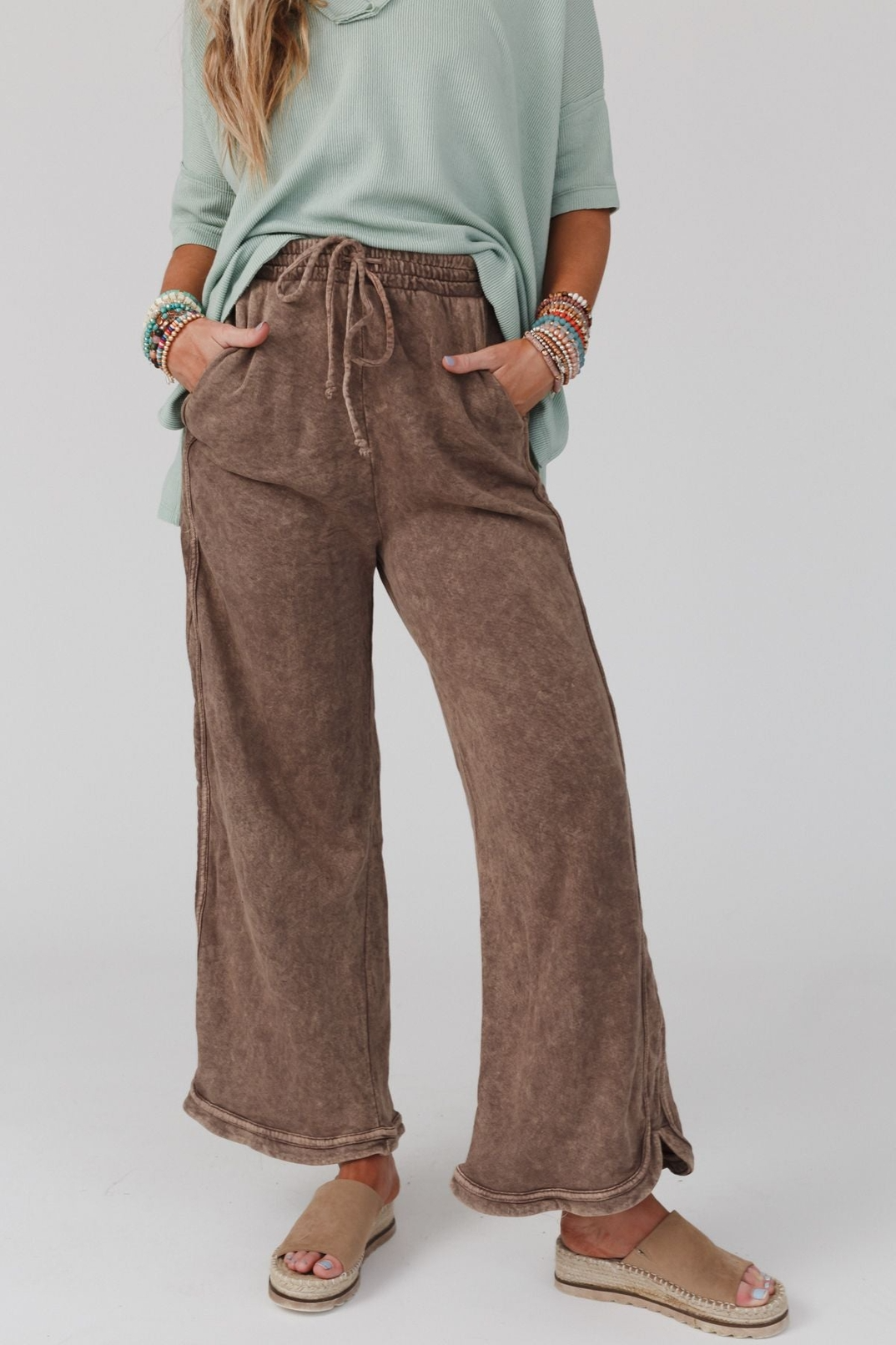 So Comfy Wide Leg Pant - Full Length (Mocha) - Preorder