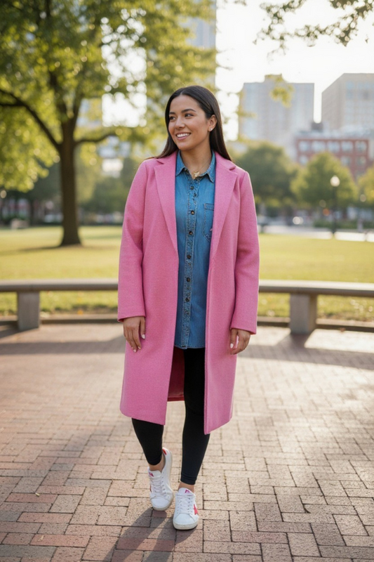 Juliette Pink Mid-Length Coat (Pre-Order)