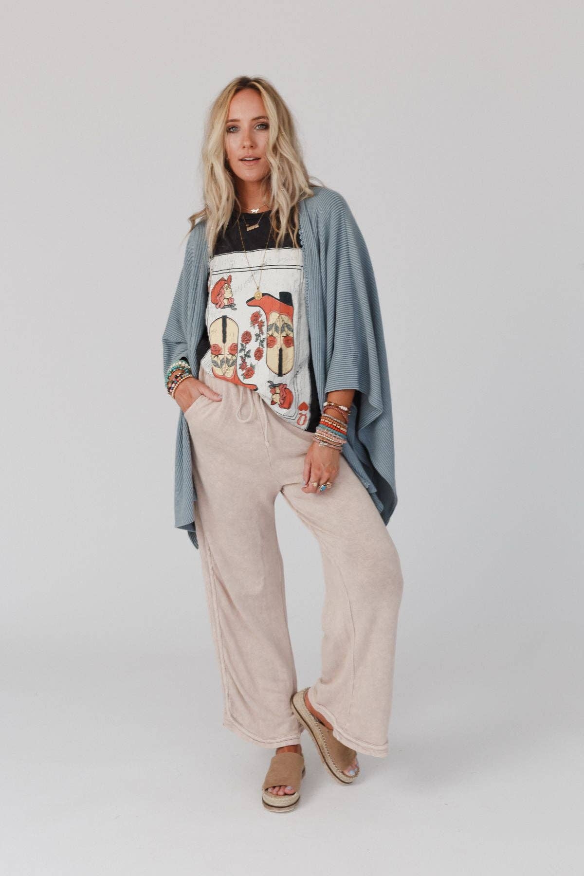 So Comfy Wide Leg Pant - Full Length (Taupe)