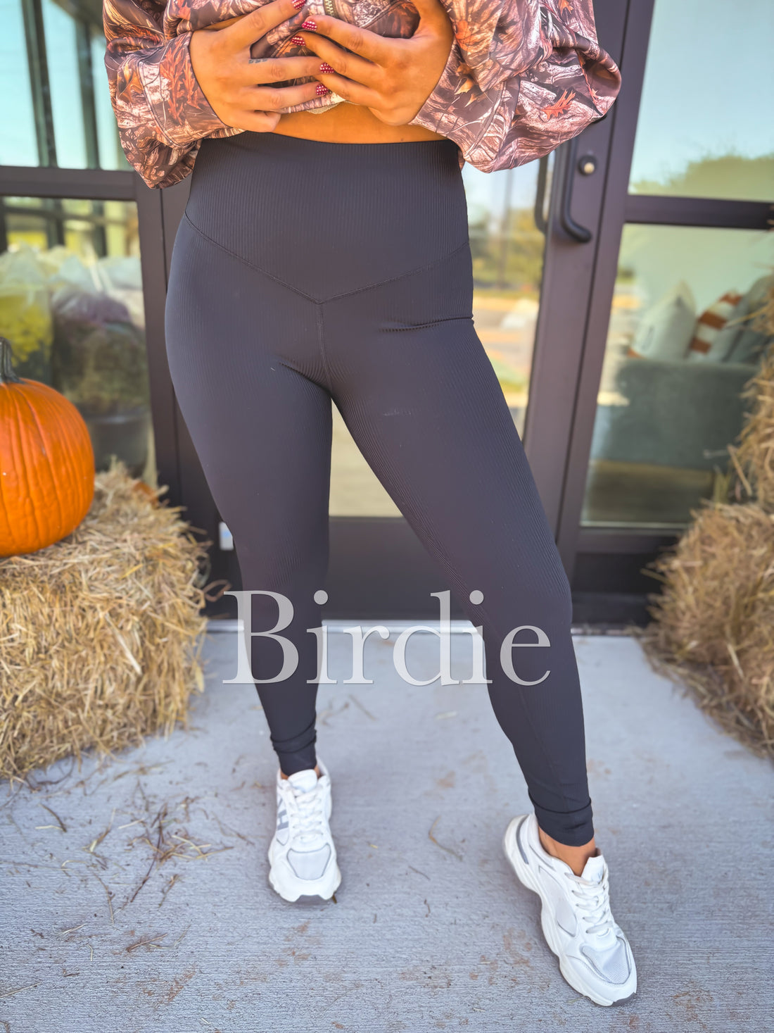 Black Ribbed Leggings - Birdie (Preorder)