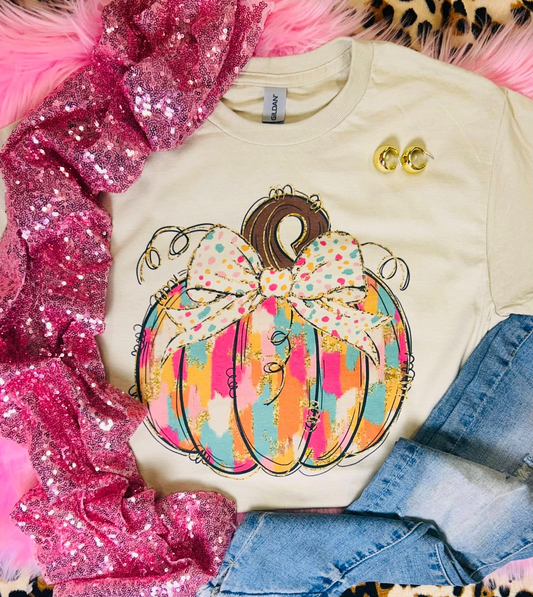 Pink Polka Patch Pumpkin (Under $20 Tee)