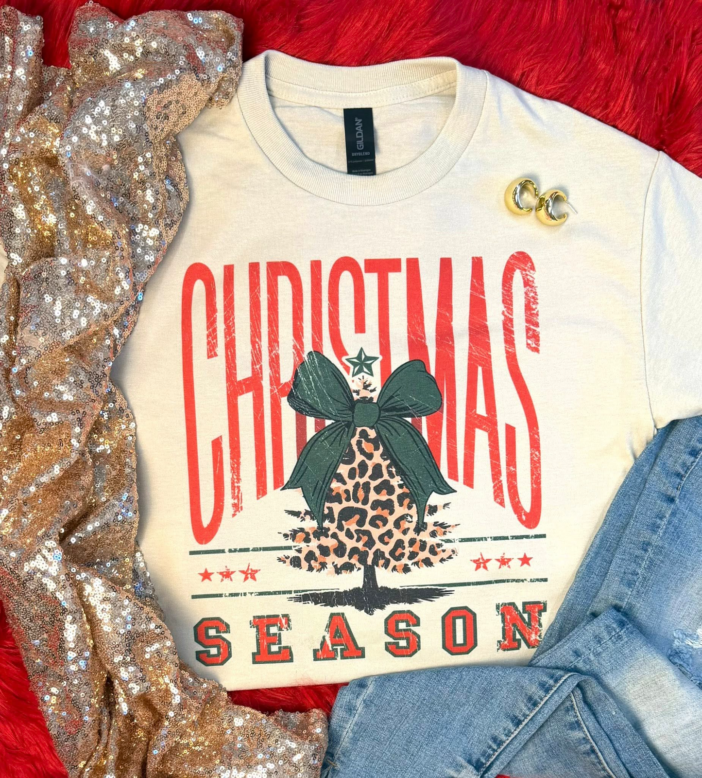 Christmas Season Leopard (Under $20 Tee)