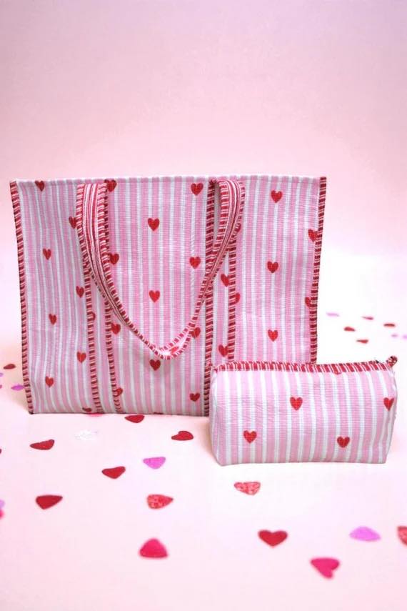 Sweet On You Pink Tote & Cosmetic Bag Set (Pre-Order)
