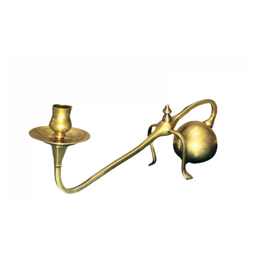 Vintage Brass Counterbalance Candlestick With Cantilever and Paw Feet - 1