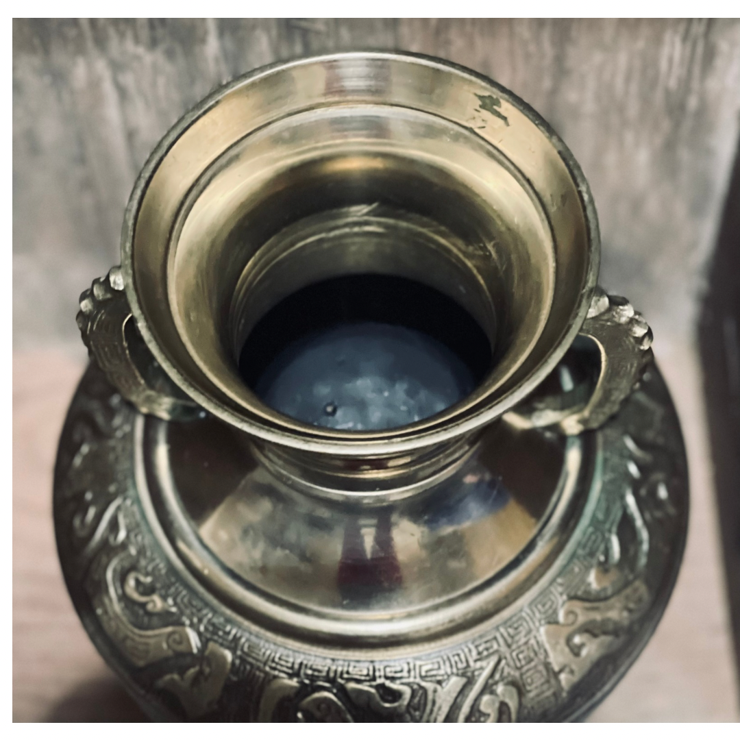 Vintage Brass Vase With Intricate Details - 2
