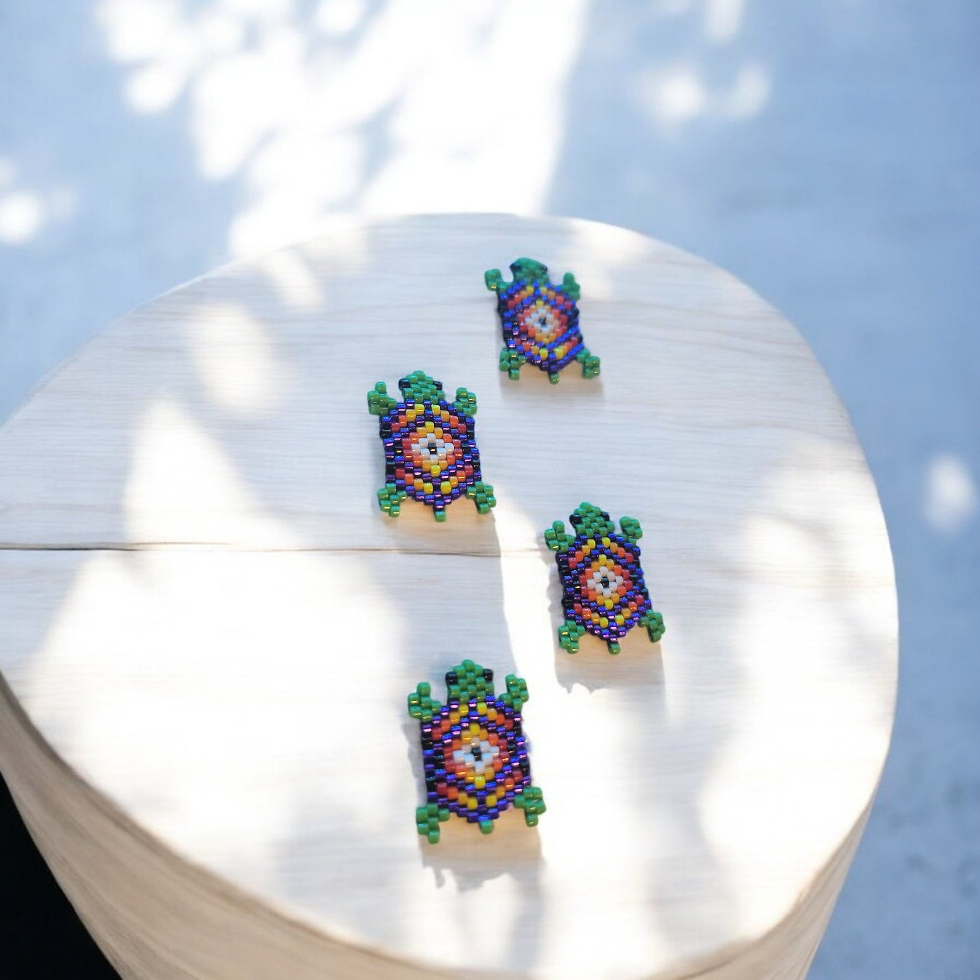 Beaded Turtle Earrings - 2