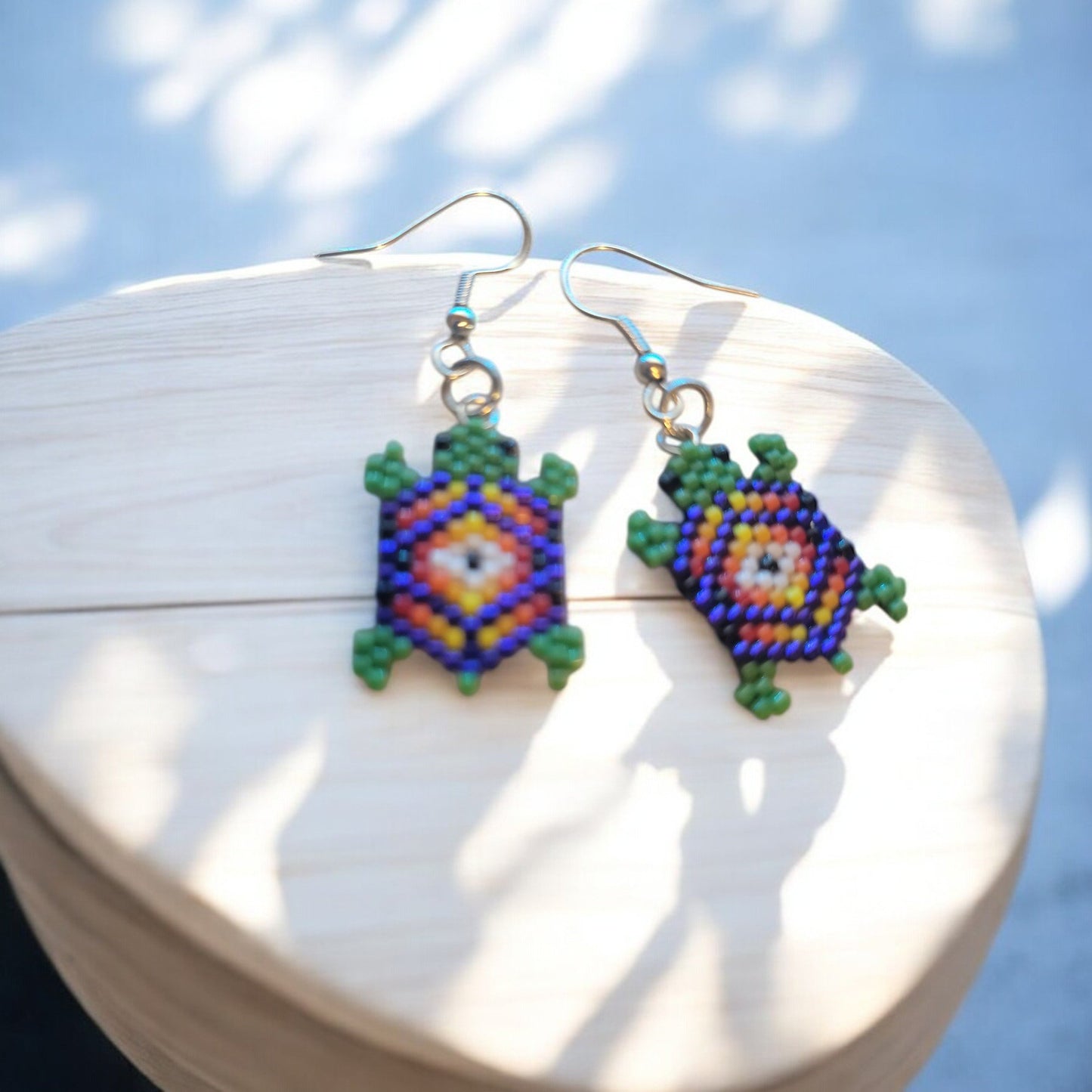 Beaded Turtle Earrings - 1