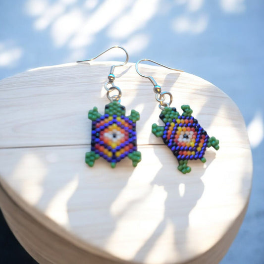 Beaded Turtle Earrings - 1