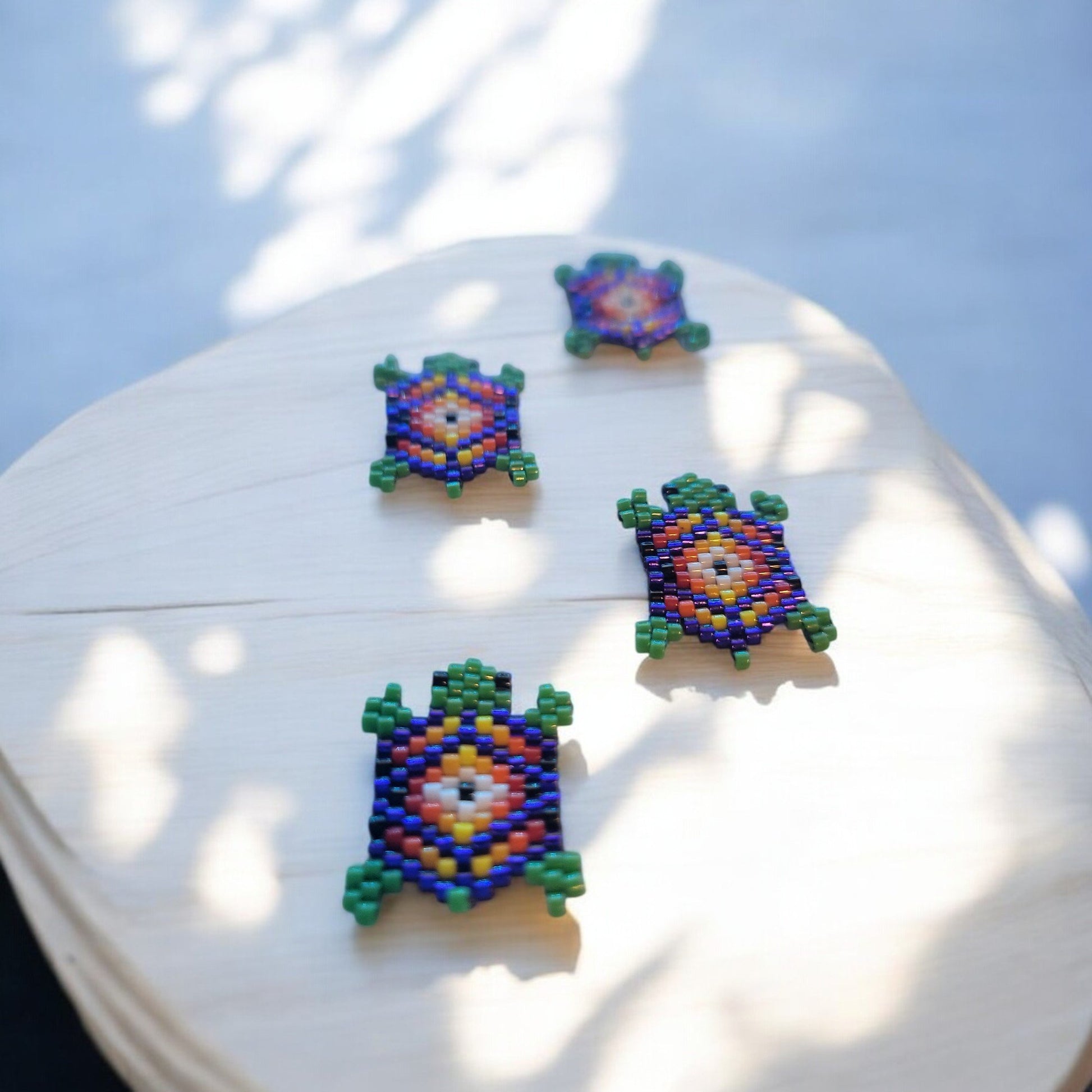 Beaded Turtle Earrings - 3