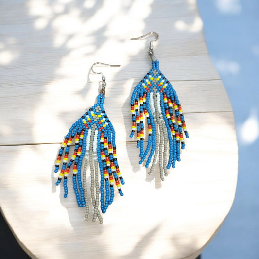Beaded Fringe Earrings - 1