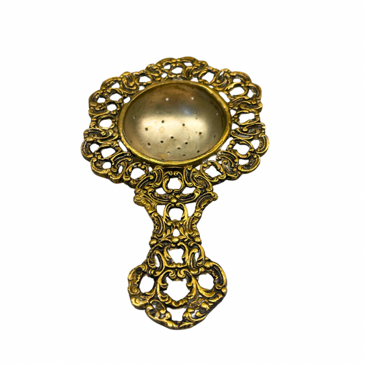 Antique Italian Brass Tea Strainer  - 1