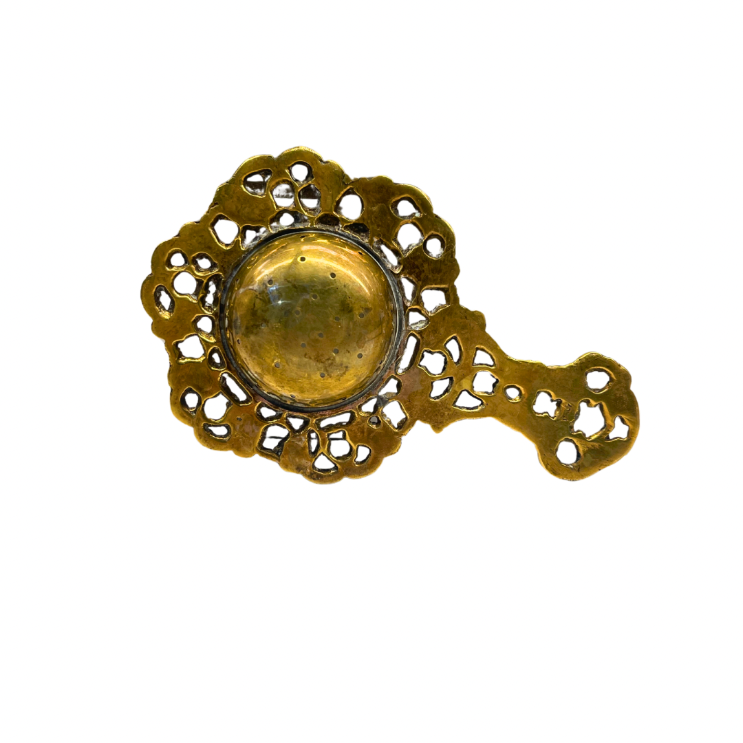Antique Italian Brass Tea Strainer  - 2