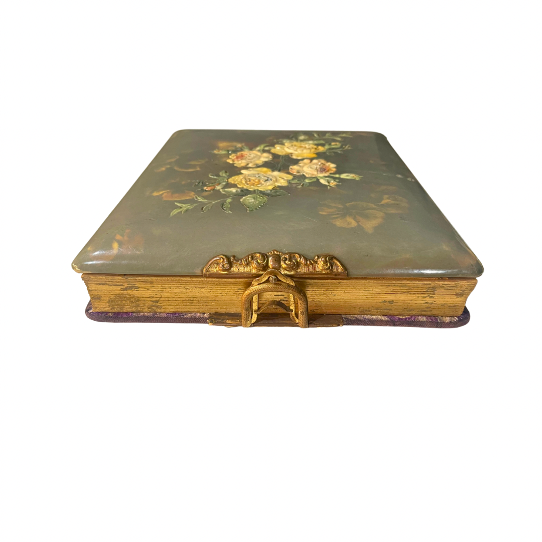 Antique Victorian Floral and Velvet Cabinet Photo Album - 1