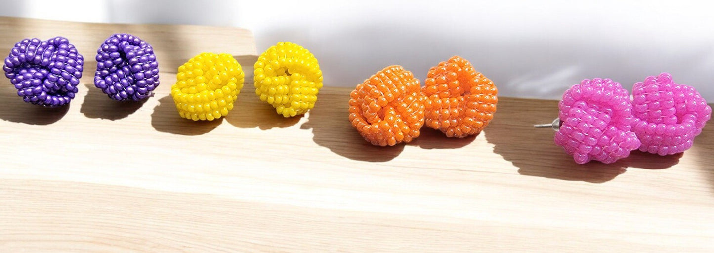 Beaded Knot Studs - 2