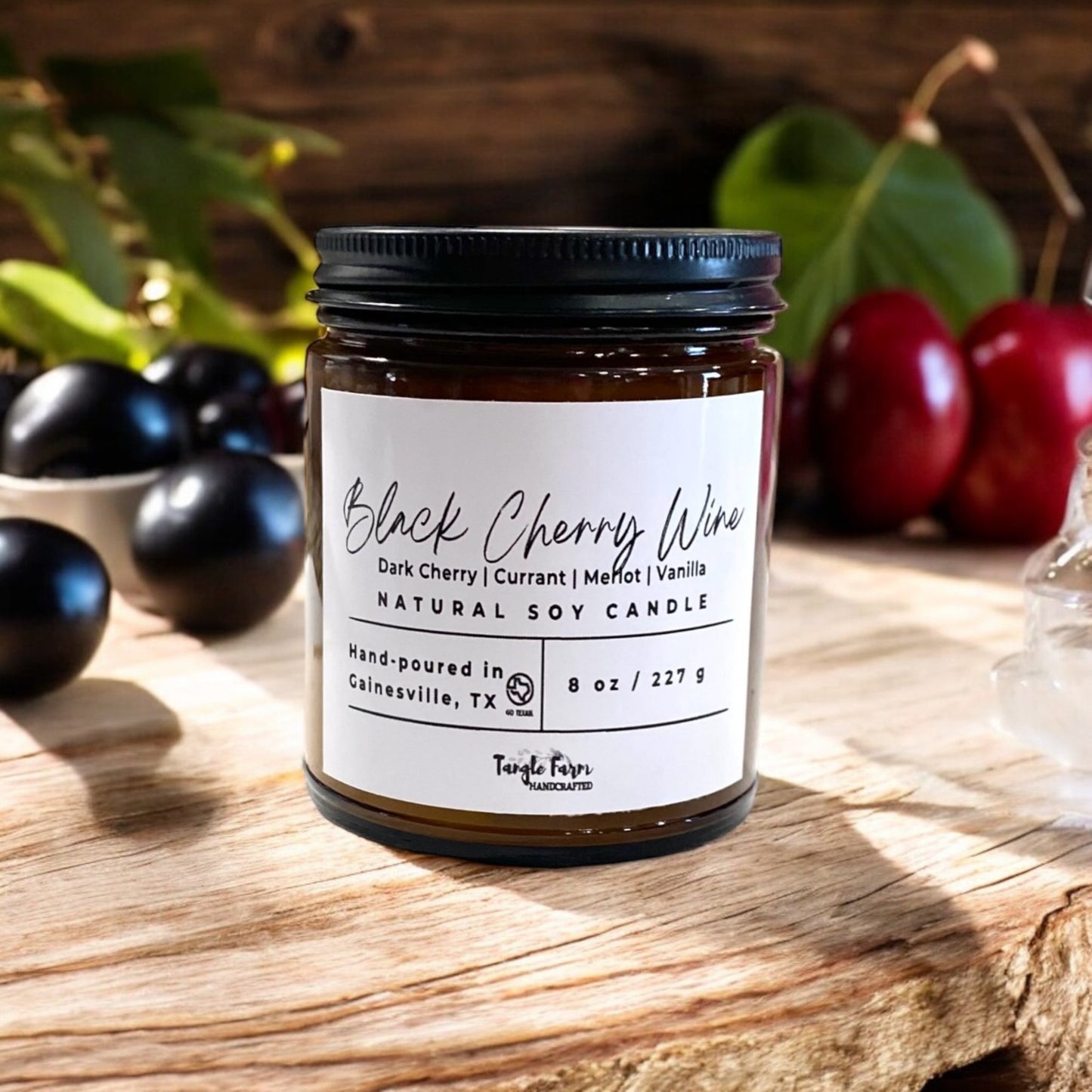 Black Cherry Wine Soy Candle - 2