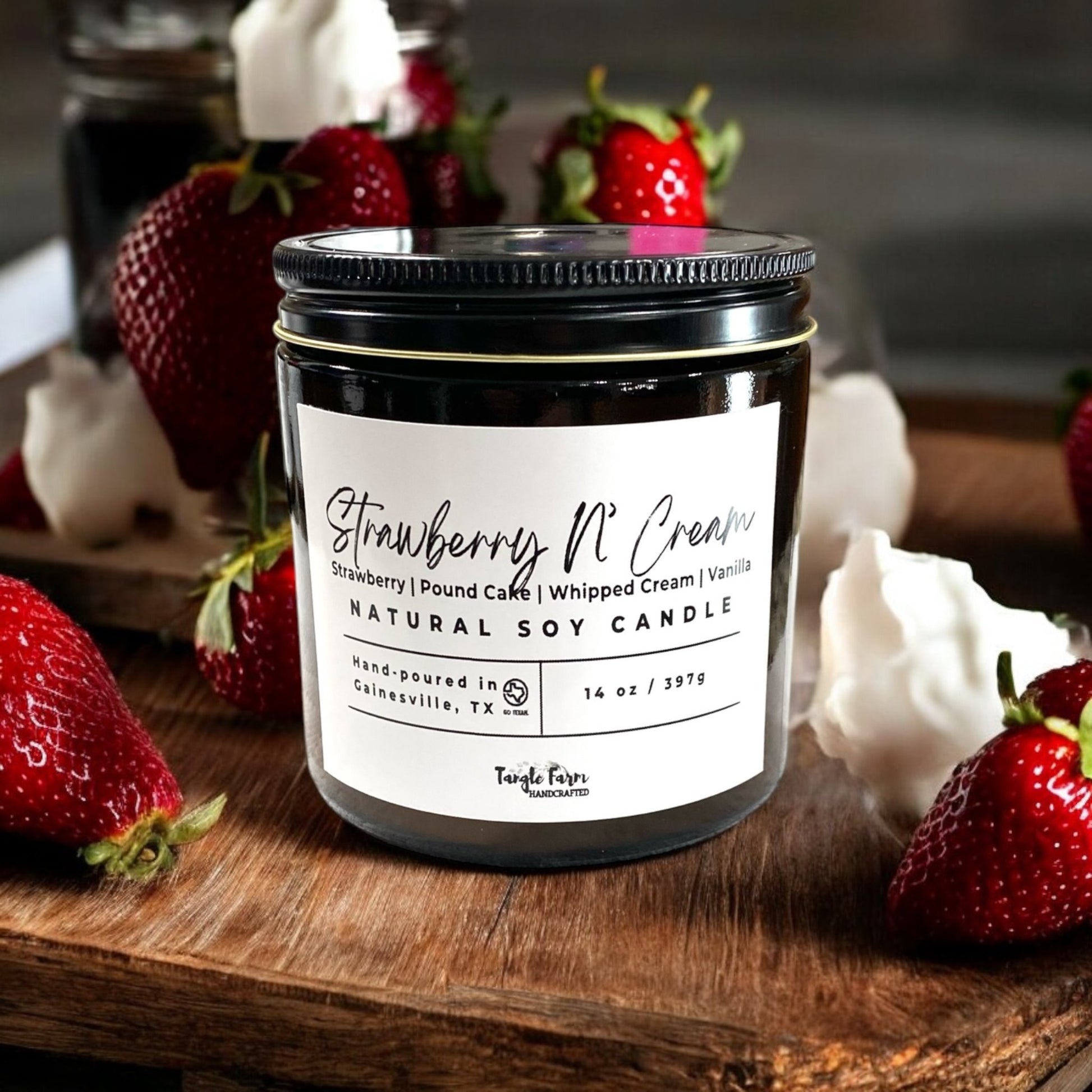 Strawberry N' Cream Soy Candle - 1