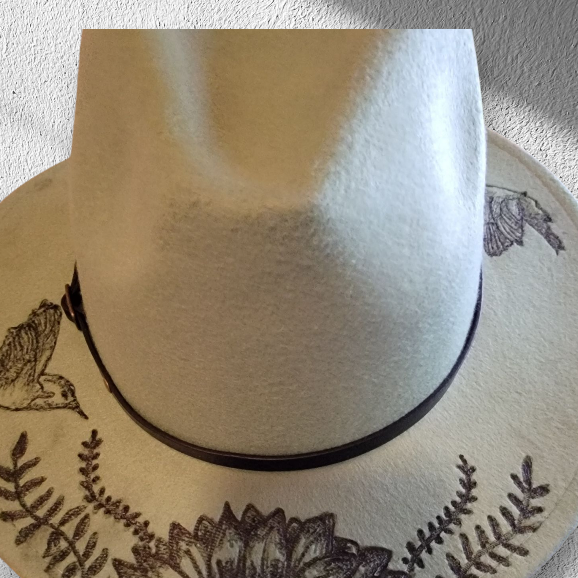 Burned Fedora (Hummingbirds and Sunflowers) - 4