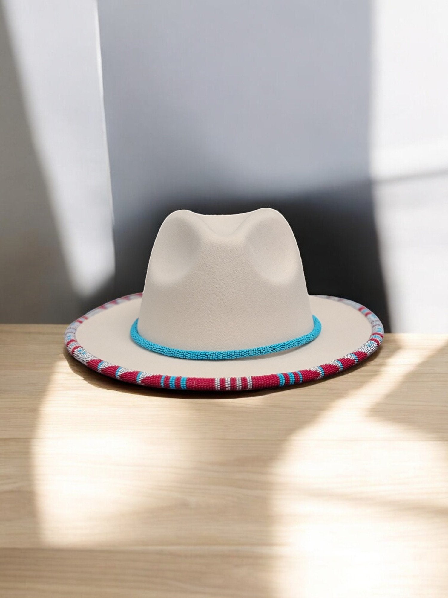 Beaded Brim/Hatband with Matching Earrings - 2