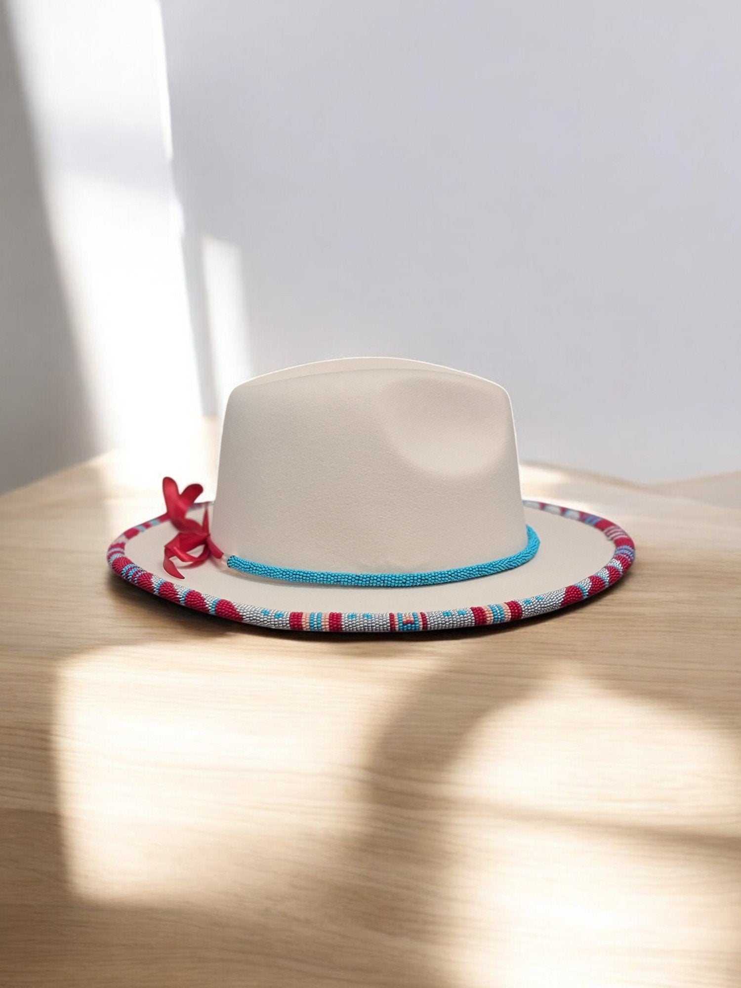 Beaded Brim/Hatband with Matching Earrings - 3
