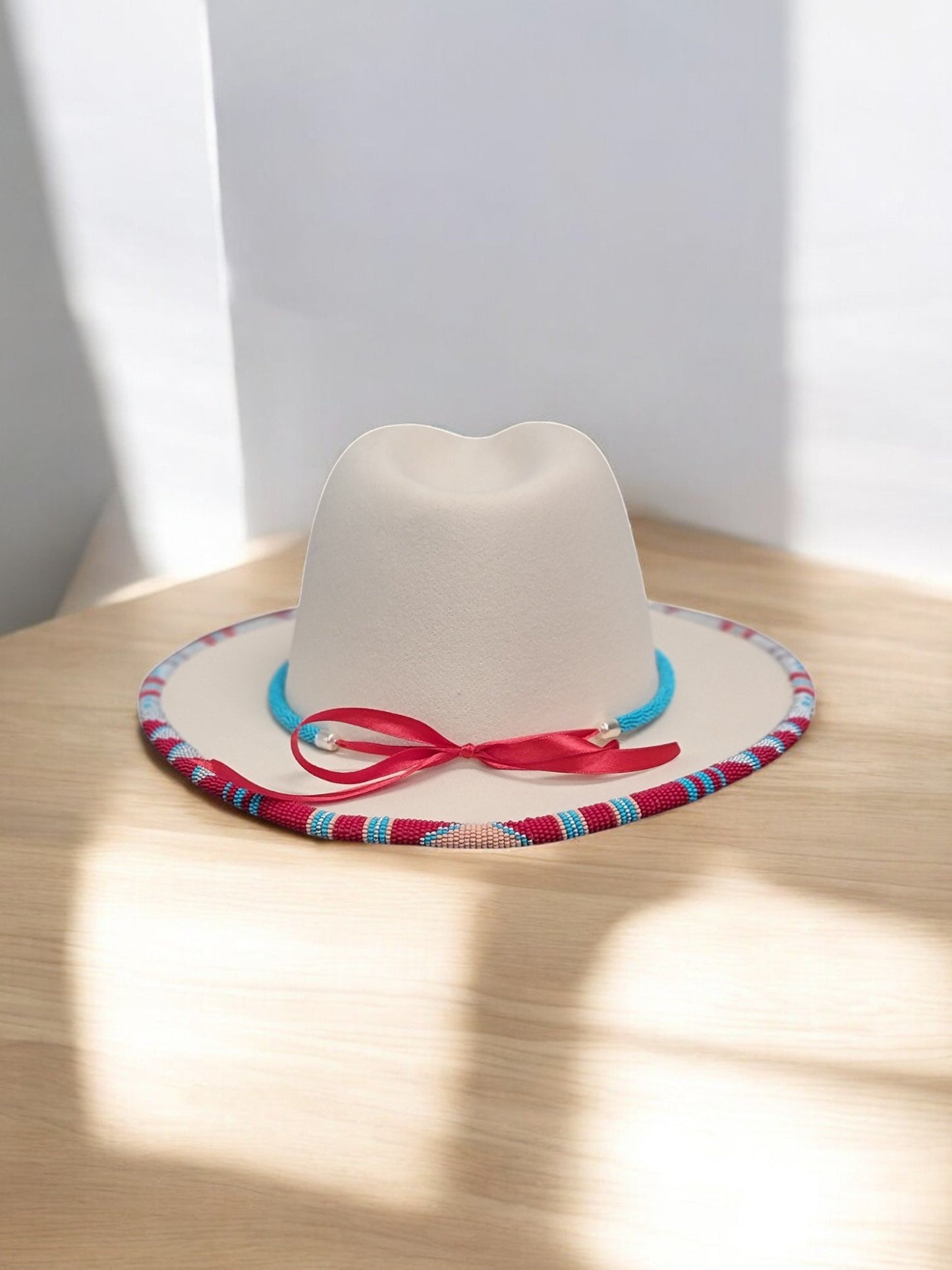 Beaded Brim/Hatband with Matching Earrings - 4