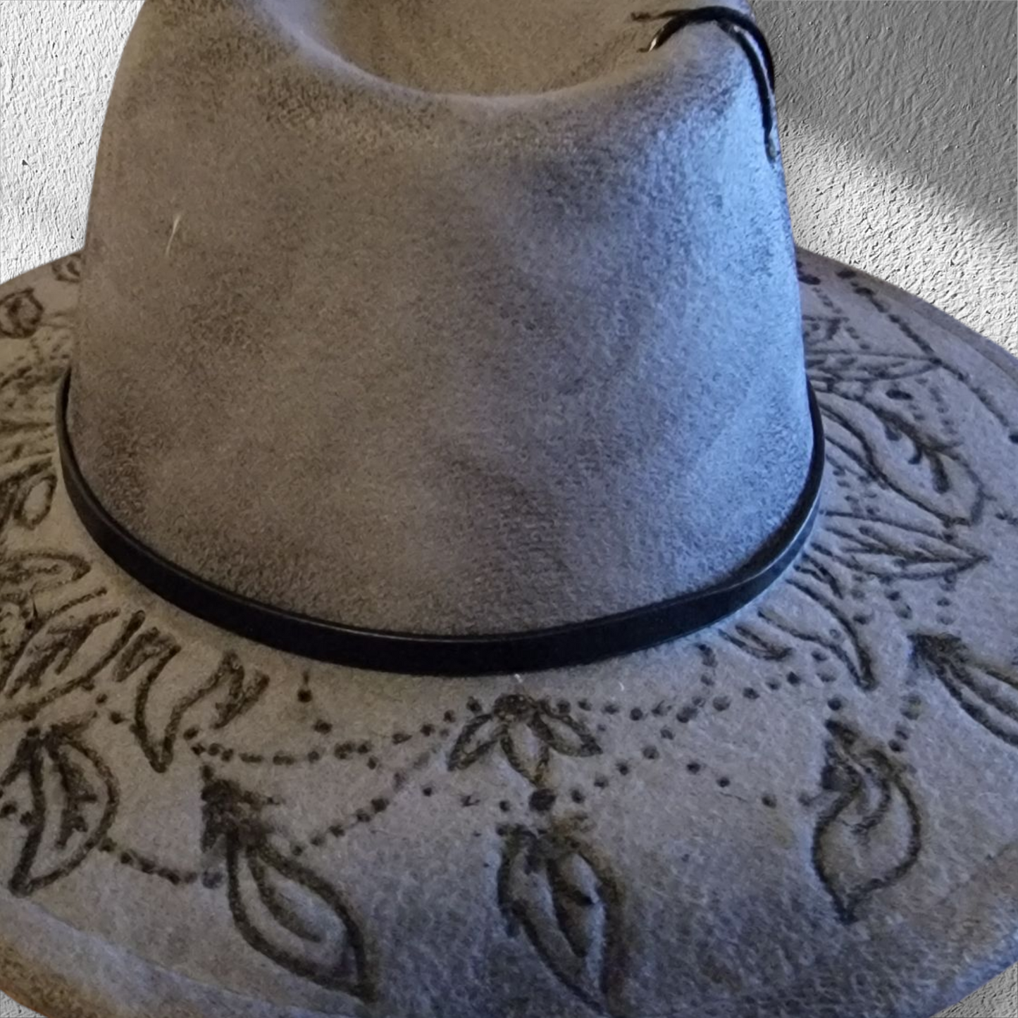 Dreamcatcher/Mandala Burned Fedora Hat - 2