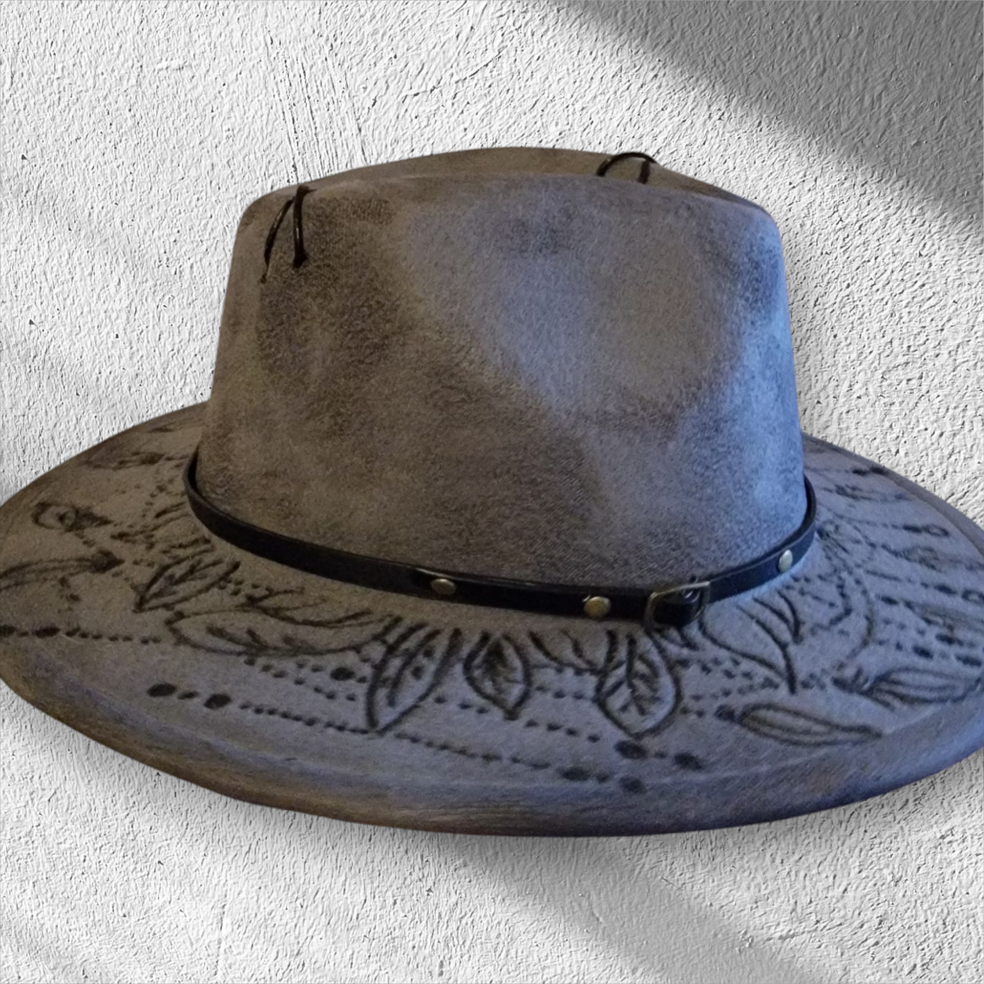 Dreamcatcher/Mandala Burned Fedora Hat - 5