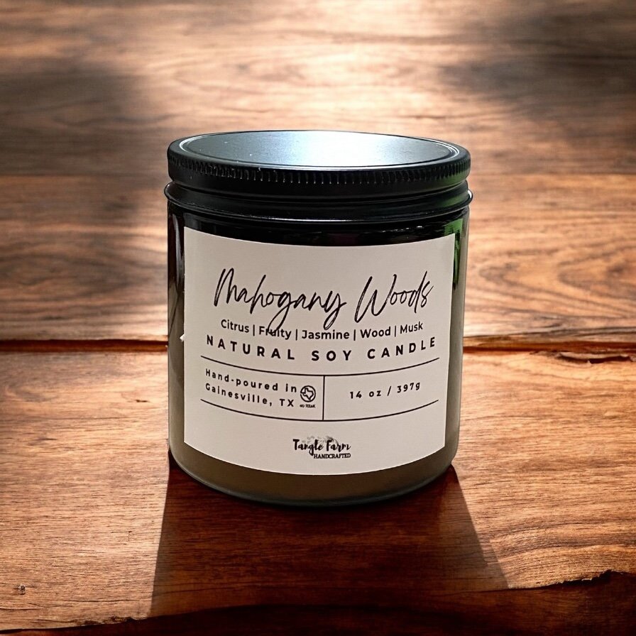 Mahogany Woods Soy Candle - 1