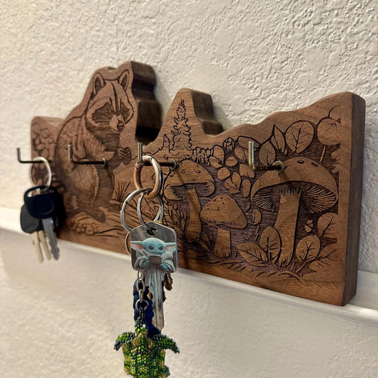 CottageCore Entryway Organizer and Wooden Key Holder  - 1