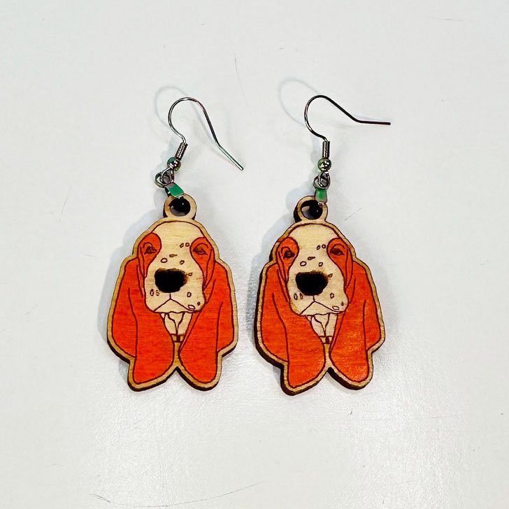 Handmade Wood Dangle Earrings