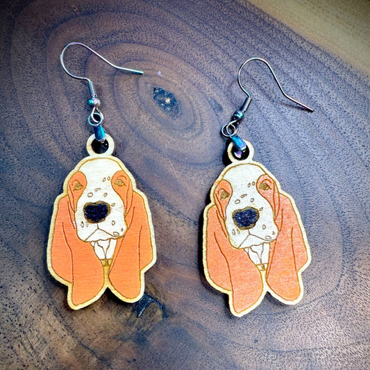 Handmade Wood Dangle Earrings