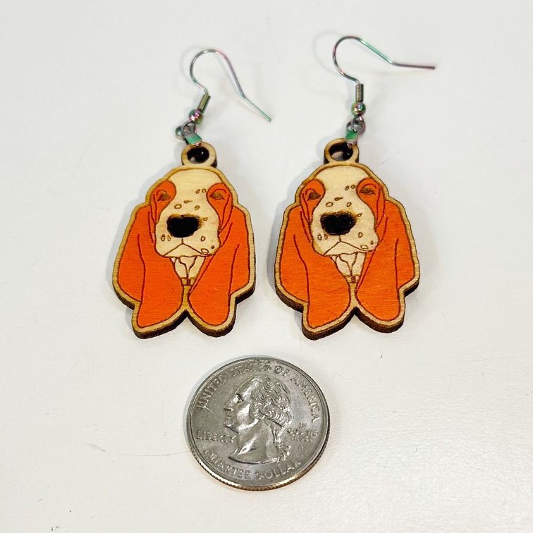Handmade Wood Dangle Earrings