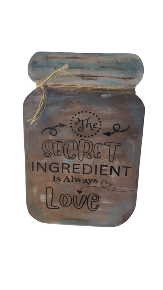 Secret Ingredient Wooden Mason Jar