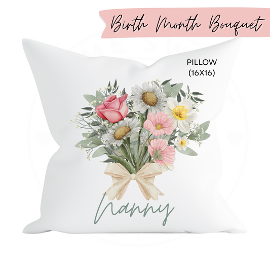 Birth Month Bouquet - Pillow
