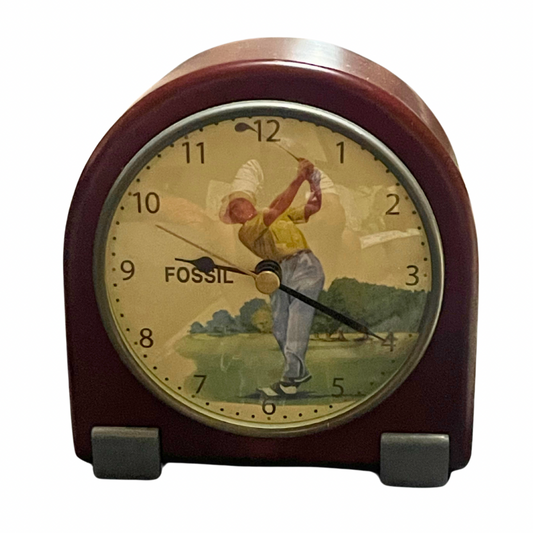 Vintage Fossil Golf Theme Desk Clock