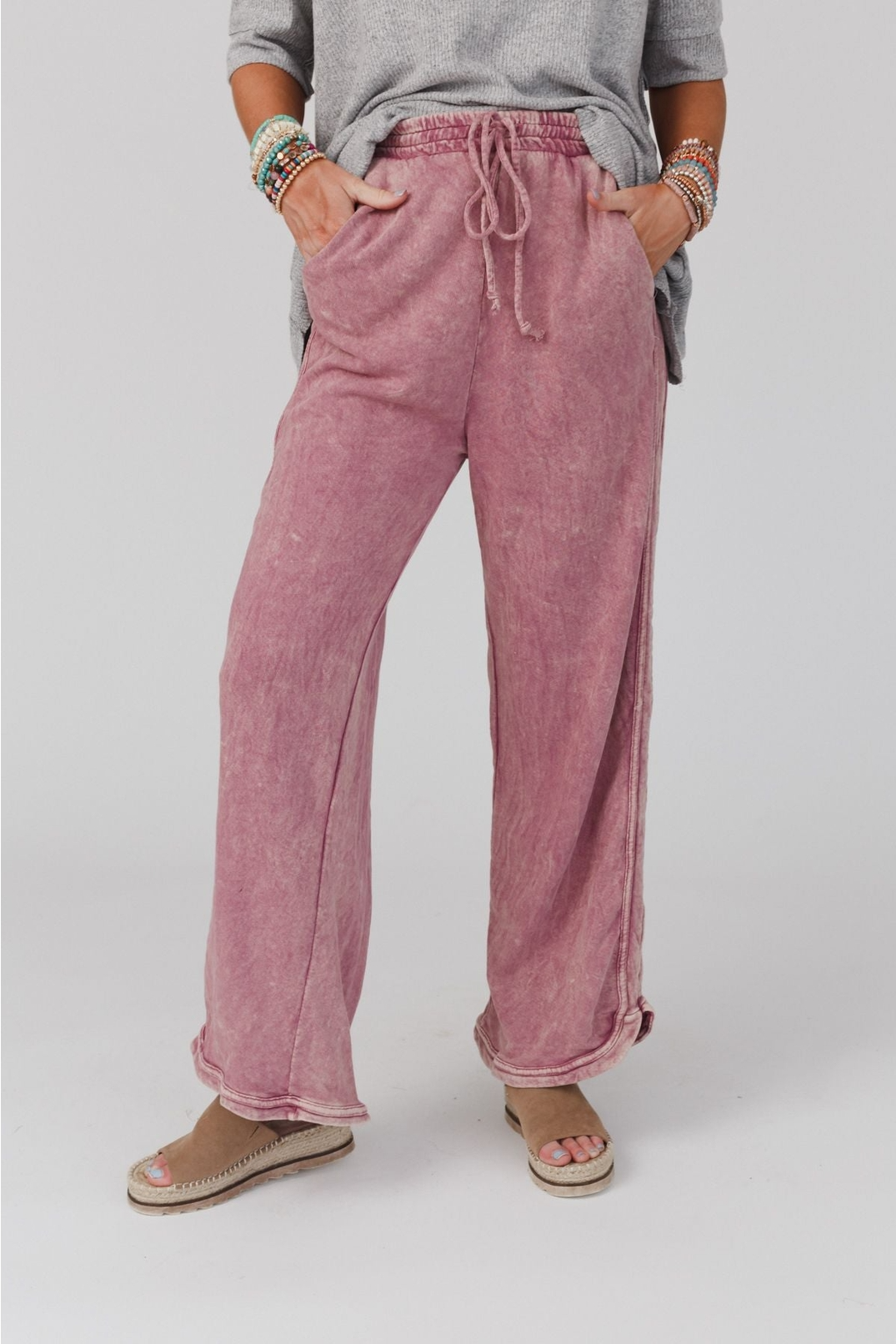 So Comfy Wide Leg Pant - Full Length (Mauve) - Preorder